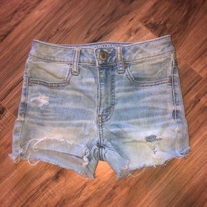 AEO Distressed High Rise Jegging Super Stretch 00